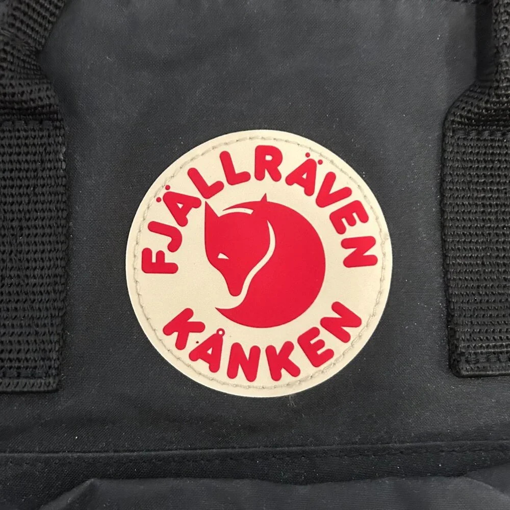 Fjallraven Kanken Mini Backpack - Black with Red Logo